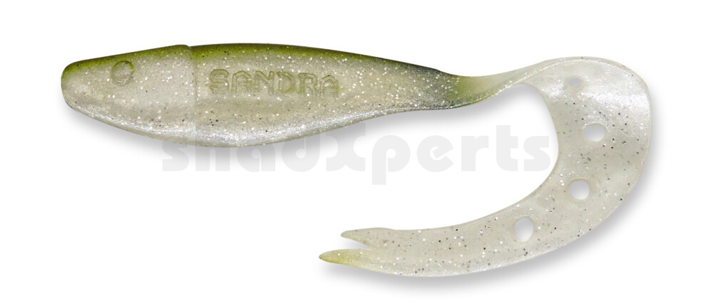 006025135 Sandra 9" (ca. 23 cm) perlweiss-Glitter / boddengrün