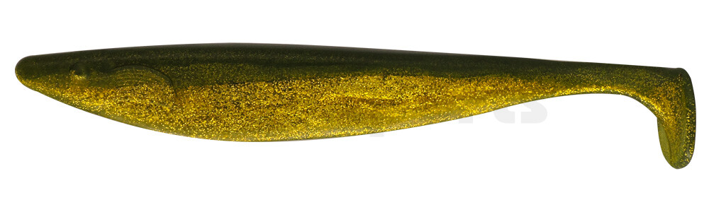 000430152 Megalodon 12" (ca. 30,0 cm) clear gold glitter / boddengrün