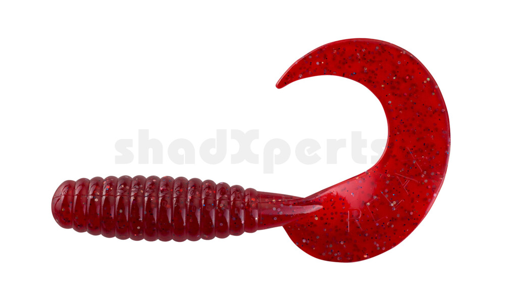 000613076 Xtra Fat Grub 5,5" regulär (ca. 13,0 cm) rot transparent glitter
