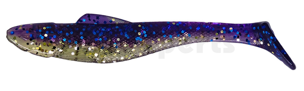 001711B313 Ohio 4" (ca. 11,0 cm) klar gold Glitter  / violett-electric blue Glitter