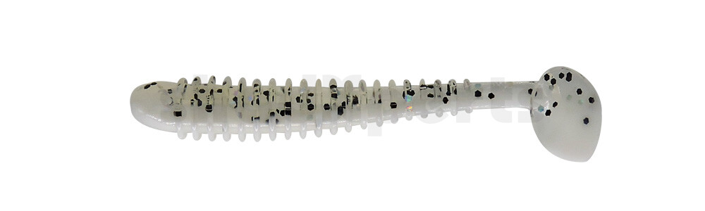 004007B008 Texas 2,5" (ca. 6,5 cm) reinweiss / klar salt´n pepper Glitter