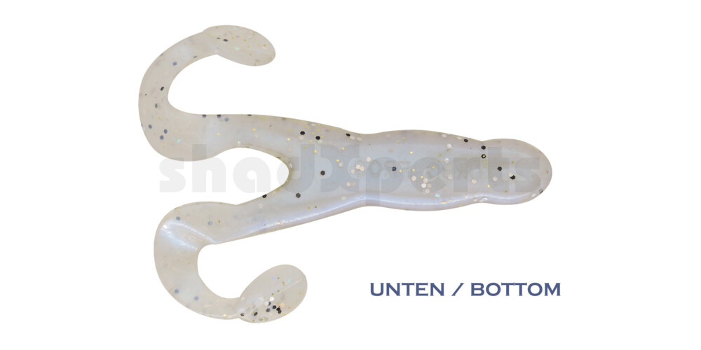 000312B031 Turbofrog 4" (ca.12,0 cm) blauperl / klar salt´n pepper Glitter