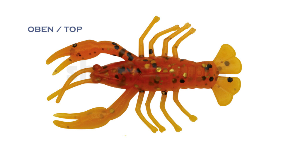 002304CF-B17 Baby Crawfish 1" (4,5cm) gelb / motoroil Glitter