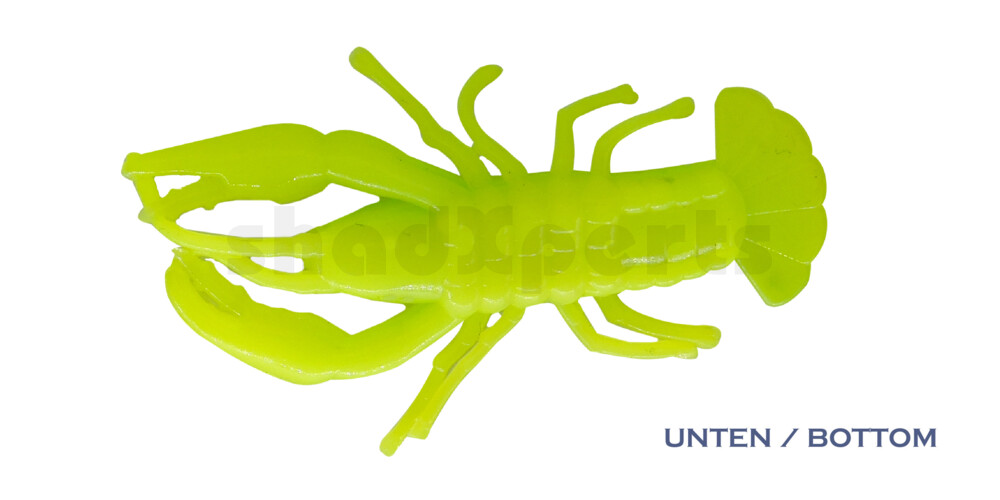 002304CF-09 Baby Crawfish 1" (4,5cm) fluogelb-grün-glitter