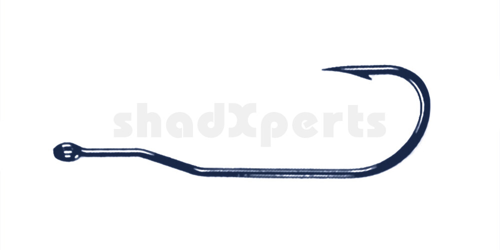 TT077ZS1/0 Tru-Turn Bass Worm Hook (Blue) #1/0 , 7 Haken/Tüte