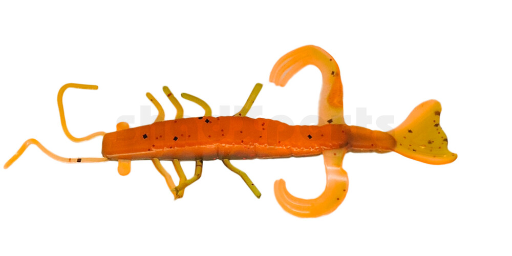 002208B068 Shrimp 3" (ca. 8,0 cm) orange-Glitter / olivebraun-Glitter