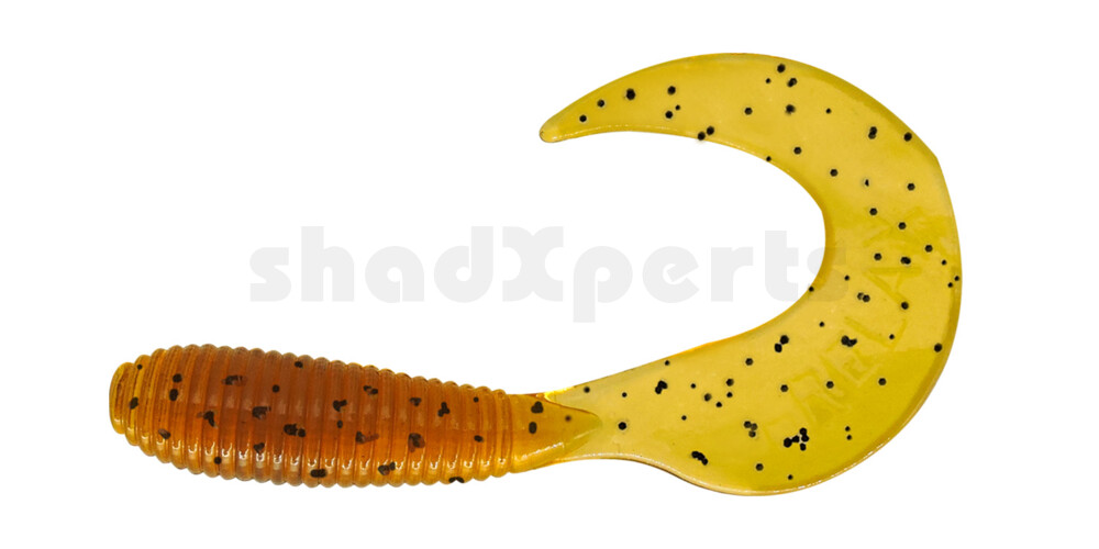 000635103 Twister 1" regulär (ca. 3,5 cm) klar bernstein schwarzer glitter