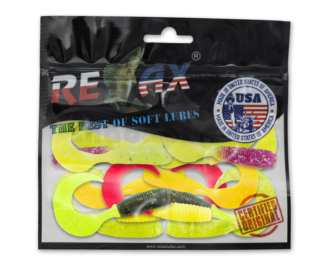 000606MIX2 Twister 2,5" Farbmix FLUO Original Relax ZIP BAG (wiederverschließbar)