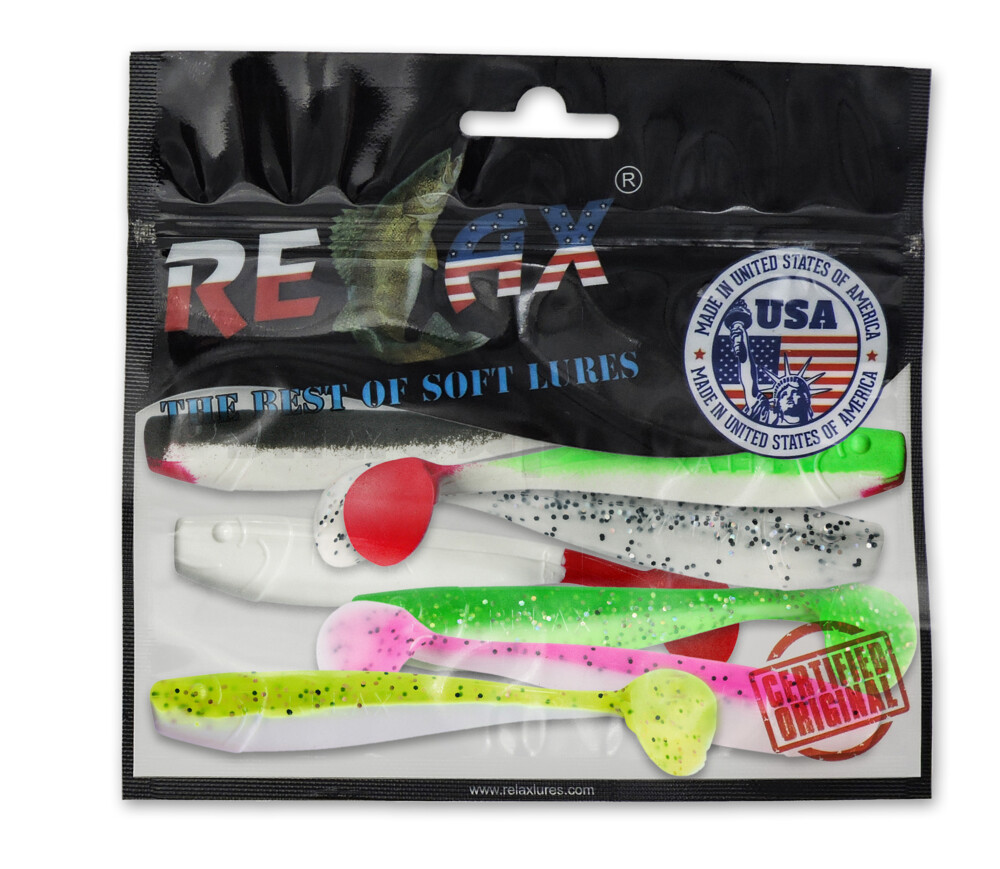 002008MIX5 King Shad 3" Farbmix weiß Original Relax ZIP BAG (wiederverschließbar)