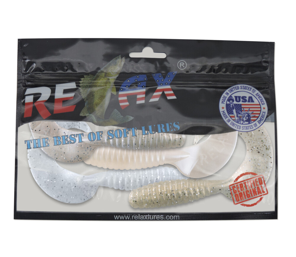 000613MIX4 Xtra Fat Grub 5,5" regulär Farbmix perl Original Relax ZIP BAG (wiederverschließbar)