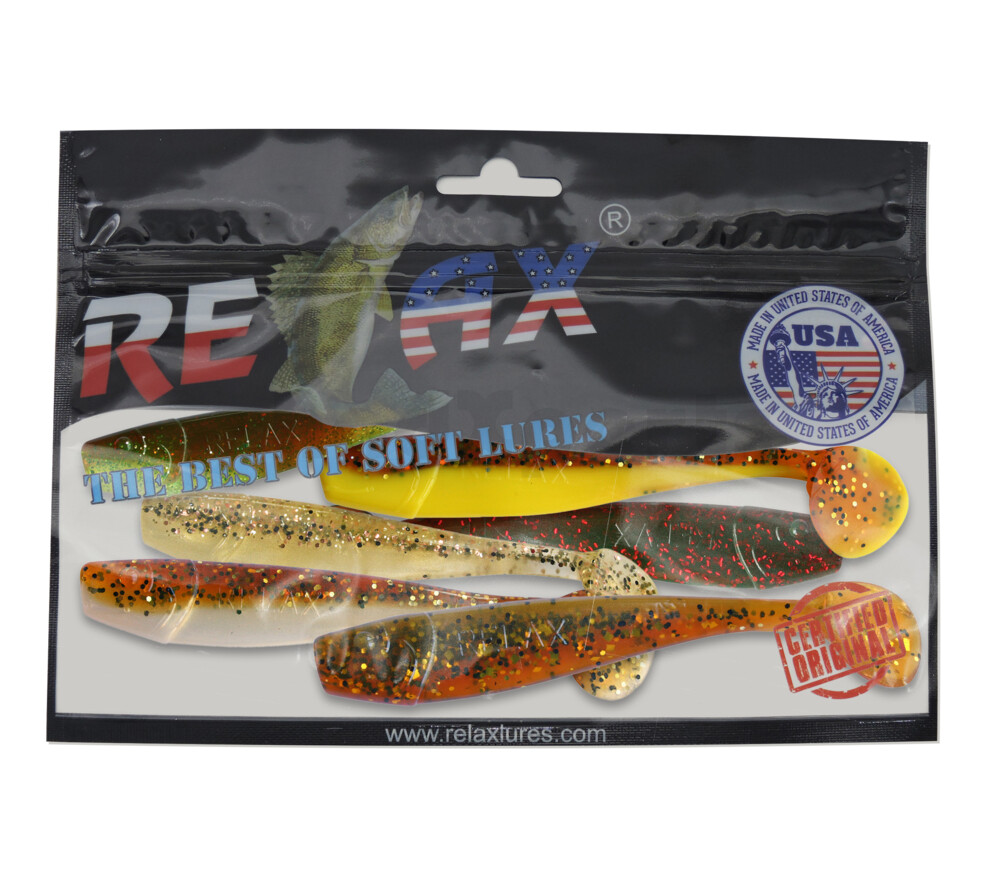 002014MIX3 King Shad 5" Farbmix motoroil Original Relax ZIP BAG (wiederverschließbar)