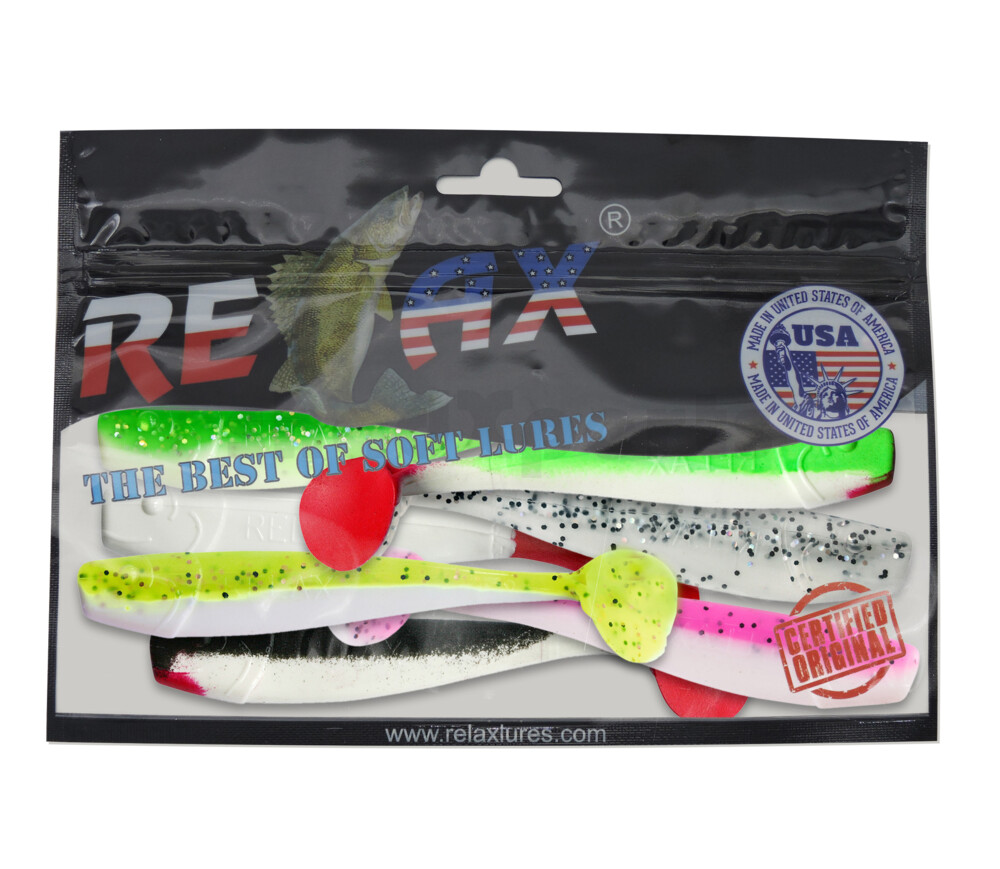 002014MIX5 King Shad 5" Farbmix weiß Original Relax ZIP BAG (wiederverschließbar)