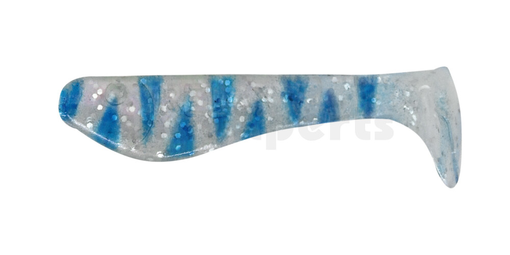 000235035A Kopyto-Classic 1" (ca. 3,5 cm) perlweiss-Glitter / blau gestreift