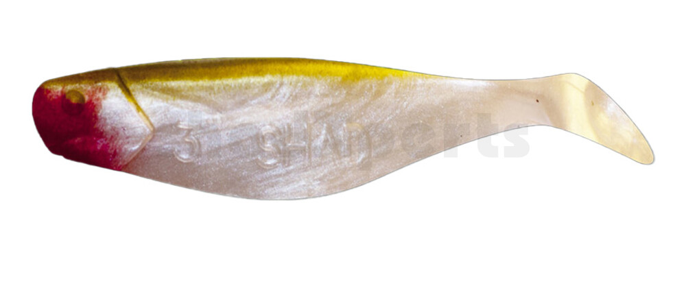 000408148 Shad 3" (ca. 8,0 cm) perlweiss / boddengrün