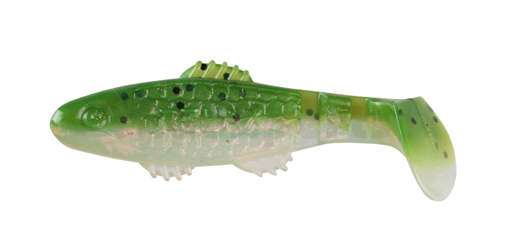 001005B003 Killer Shad 2" (ca. 5,0 cm) perl / dunkelgrün Glitter (Rainbow)