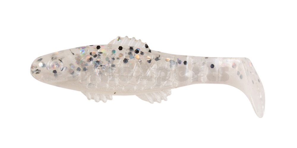 001005B004 Killer Shad 2" (ca. 5,0 cm) perlweiss / klar salt´n pepper Glitter