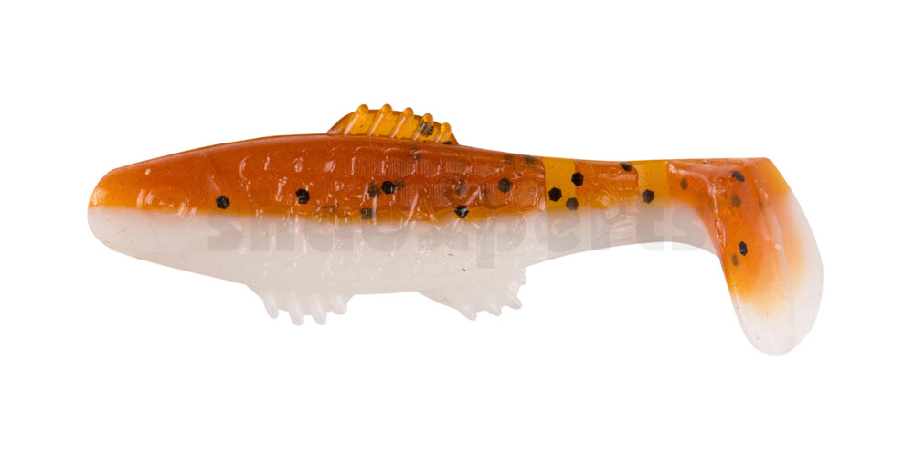 001005B072 Killer Shad 2" (ca. 5,0 cm) reinweiss / olivebraun-Glitter