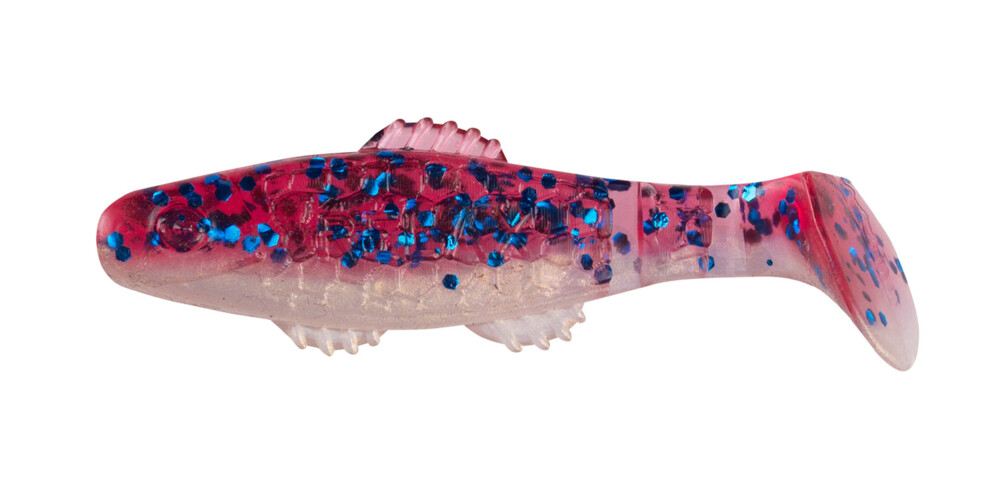 001005B103 Killer Shad 2" (ca. 5,0 cm) goldperl / cherry-blau Glitter