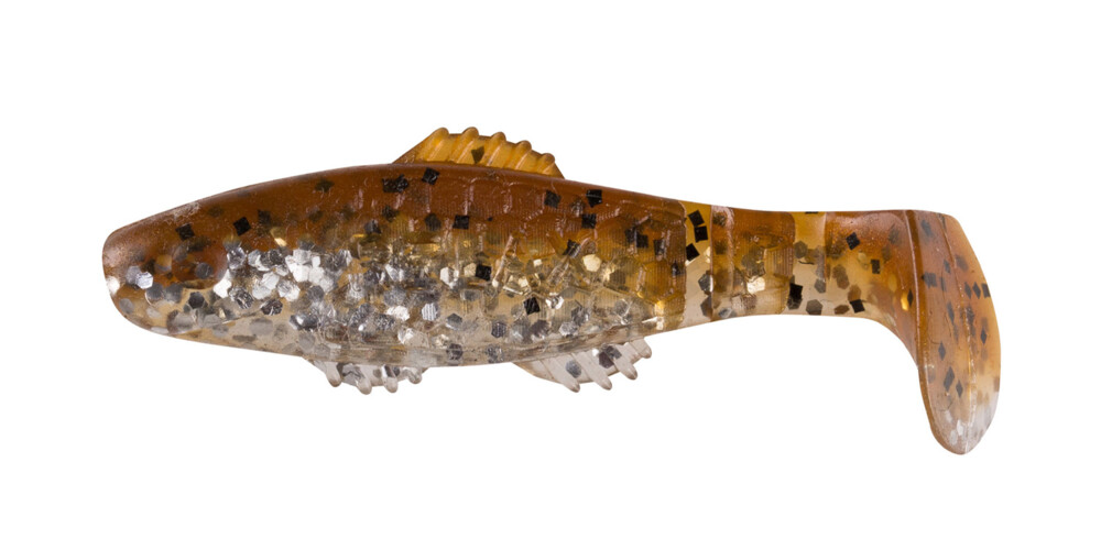 001005B111 Killer Shad 2" (ca. 5,0 cm) klar silber Glitter / olivebraun-Glitter