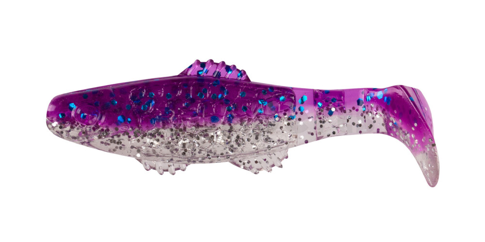001005B314 Killer Shad 2" (ca. 5,0 cm) klar silber Glitter / violett-electric blue Glitter