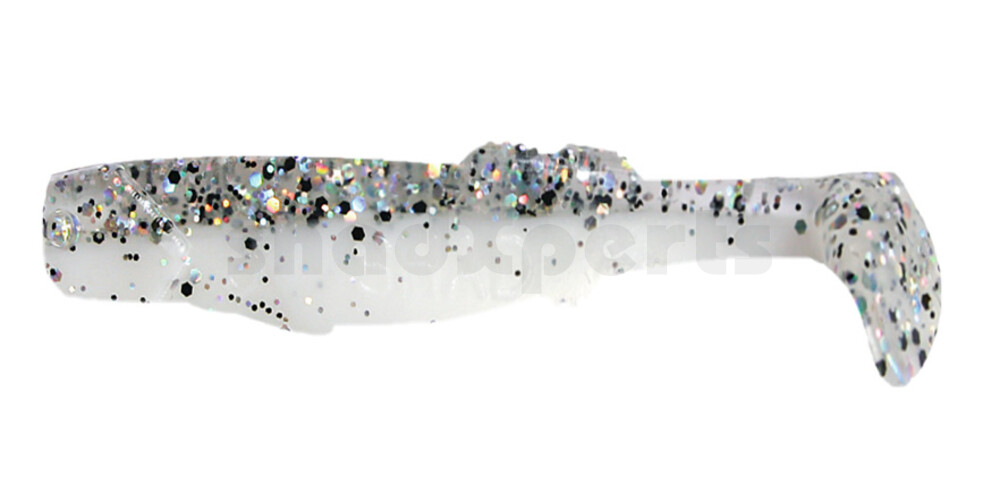 000708B008 California 3" (ca. 8,0 cm) reinweiss / klar salt´n pepper Glitter