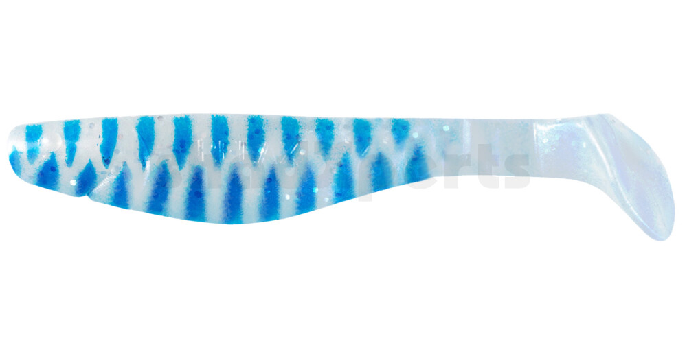 000211035A Kopyto-Classic 4" (ca. 11,0 cm) perlweiss-Glitter / blau gestreift