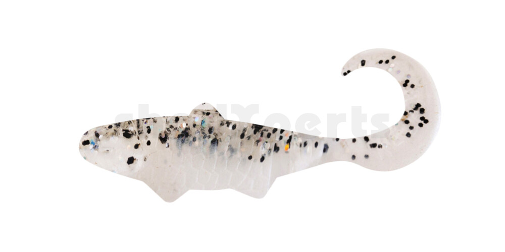 000905B004 Banjo Twister 2" (ca. 5,0 cm) perlweiss / klar salt´n pepper Glitter