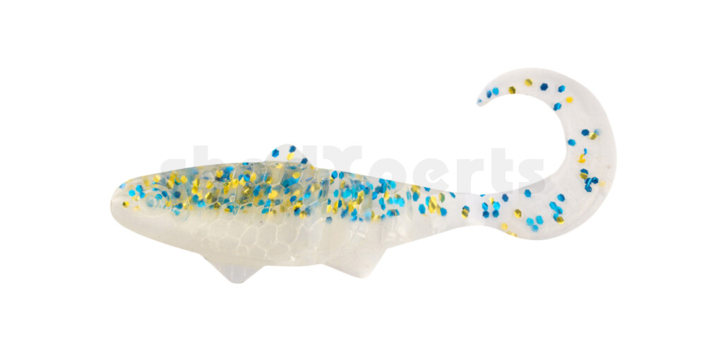 000905B099 Banjo Twister 2" (ca. 5,0 cm) goldperl / klar blau Glitter