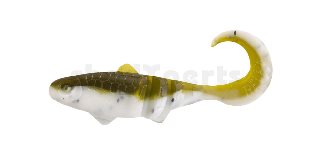 000905B188 Banjo Twister 2" (ca. 5,0 cm) reinweiss / olive-tree-Glitter