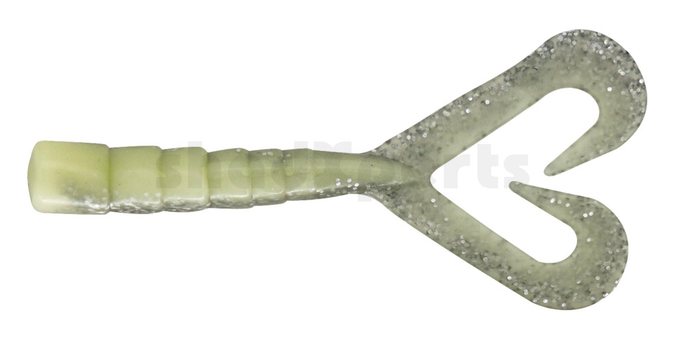 000615DT-03 Big Twin Tail 6" (15cm) selbstleuchtend - silber Glitter