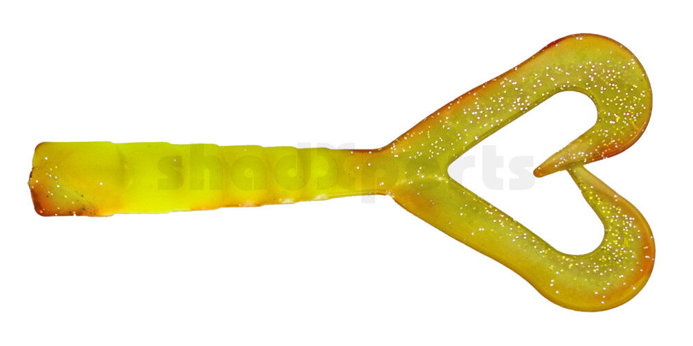 000610DT-04 Big Twin Tail 4"(ca. 10cm) fluogelb- rot Glitter