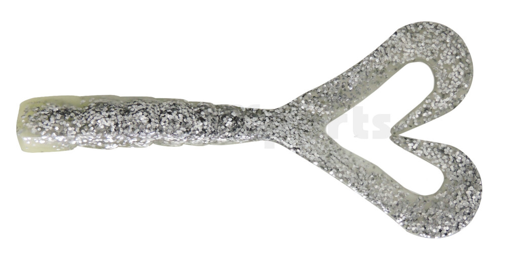 000610DT-03 Big Twin Tail 4"(ca.10cm) selbstleuchtend - silber Glitter