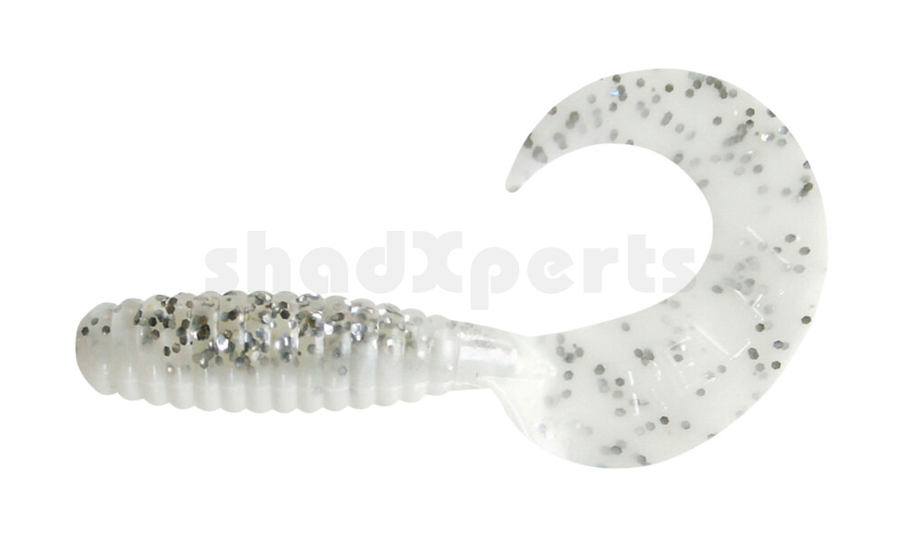 000513B008 Xtra Fat Grub 5,5" laminiert (ca. 13,0 cm) reinweiss / klar salt´n pepper glitter