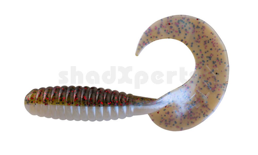 000513B089 Xtra Fat Grub 5,5" laminiert (ca. 13,0 cm) blauperl / kaulbarsch-multiglitter