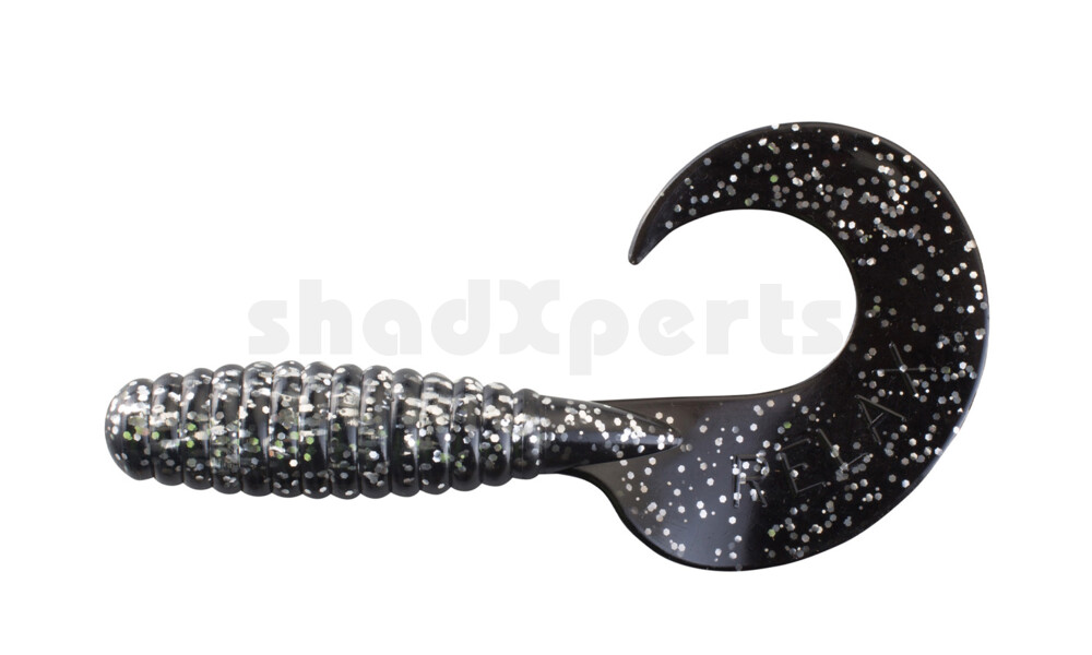 000513B901 Xtra Fat Grub 5,5" laminiert (ca. 13,0 cm) klar silber glitter / schwarz