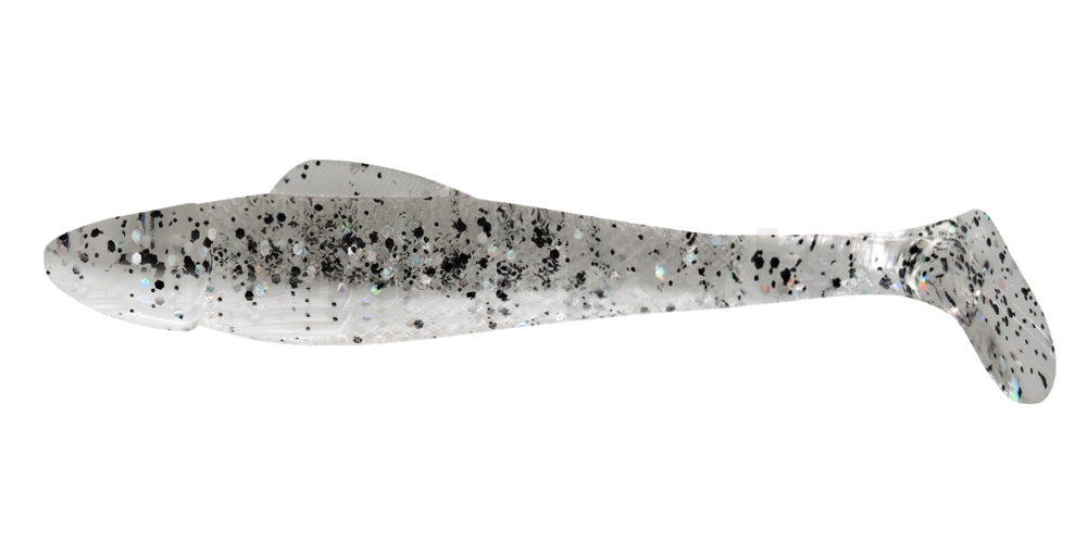 001711B008 Ohio 4" (ca. 11,0 cm) reinweiss / klar salt´n pepper Glitter