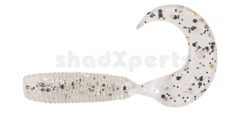 000604022 Twister 2" regulär (ca. 4,5 cm) klar silber glitter