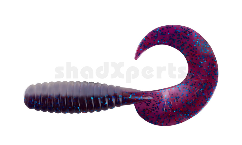 000513B312 Xtra Fat Grub 5,5" laminiert (ca. 13,0 cm) blauperl / violett-electric blue glitter