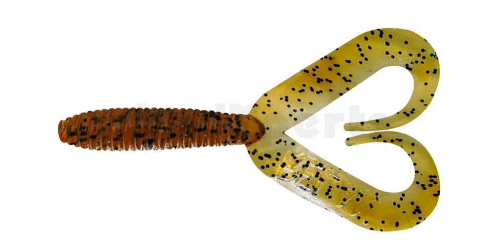 000607DT-103 Twister 3" Doubletail regulär (ca. 9,0 cm) klar bernstein schwarz glitter