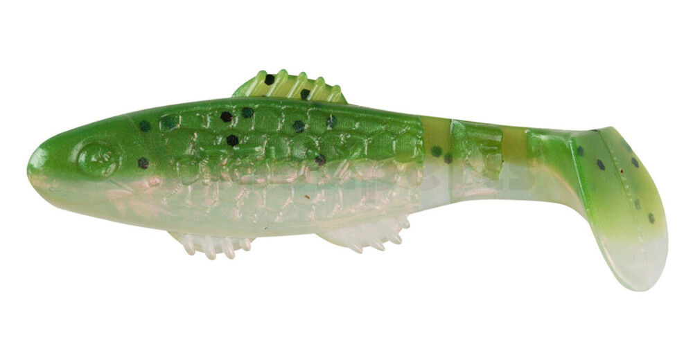 001008B003 Killer Shad 3" (ca. 8,0 cm) perl / dunkelgrün Glitter (Rainbow)