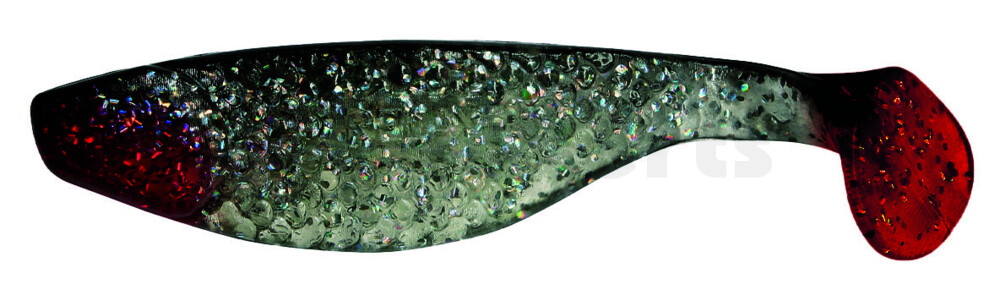 000108065R Aqua 3" (ca. 8,0 cm) klar silber-glitter / schwarz / red tail