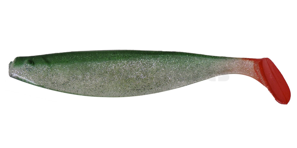 000418153 Xtra-Soft 7" (ca. 18,0 cm) klar silber-Glitter / hechtgrün