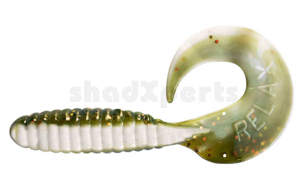 000508B188 Twister 4" laminiert (ca. 8,0 cm) reinweiss / olive-tree-glitter