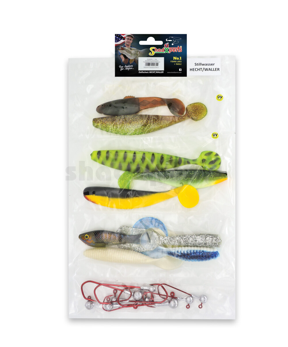 0006003 ShadXperts Zielfischset Stillwasser HECHT/WALLER - ca. 9 Shads/8 Jigs