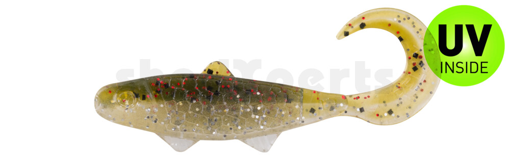 000905B310 Banjo Twister 2" (ca. 5,0 cm) selbstleuchtend Glitter / Kaulbarsch