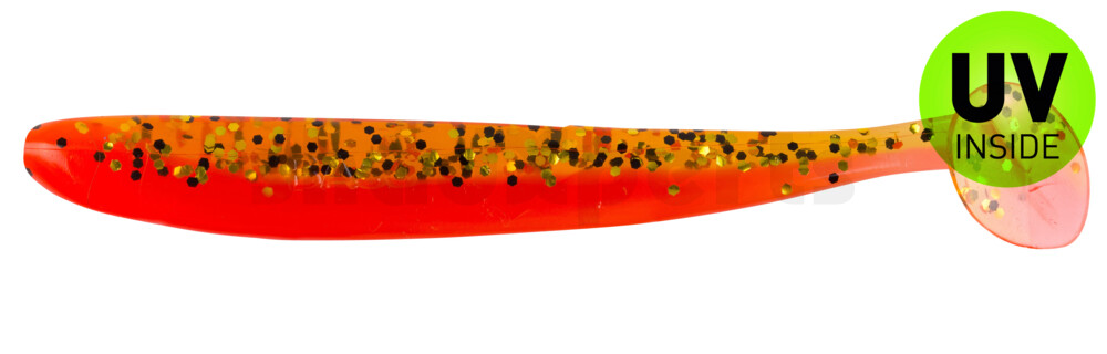 003408B318 Bass Shad 3“ (ca. 9 cm) feuerrot / rootbeer Glitter