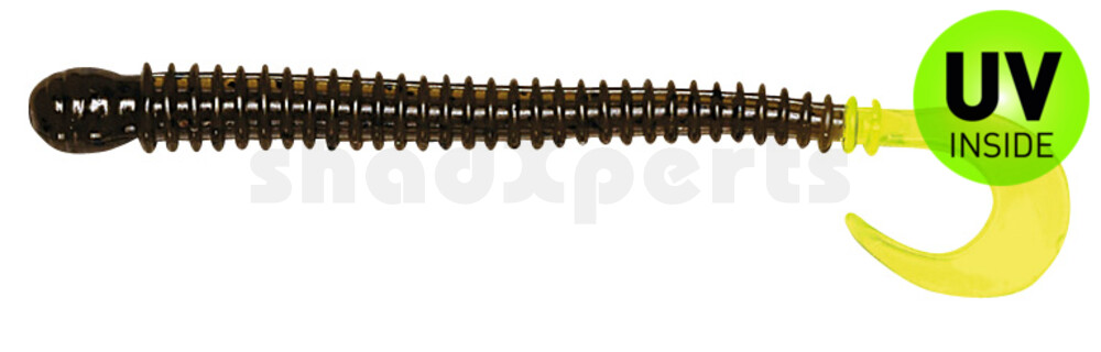 002511003 Drop Shot Ringer Worm 4" (ca. 10,5 cm) Green Pumkin/Chartreuse Tail