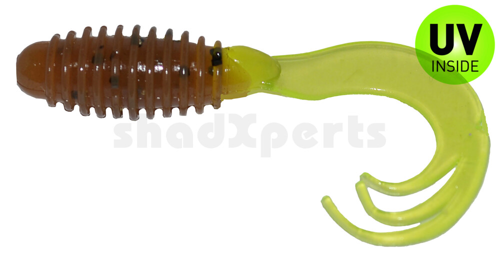 000605021 Ring Triple Grub 2"(ca. 4,7 cm) Pumkin Seed/chartreuse