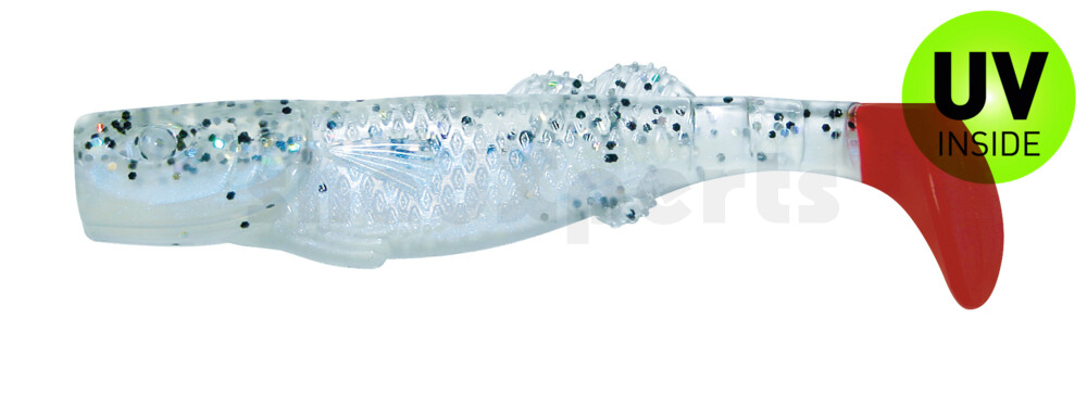 000712B031 California 4" (ca. 11,0 cm) blauperl / klar salt´n pepper Glitter