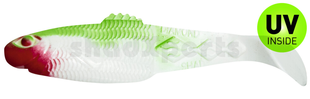 001413004 Diamond Shad 5" (ca. 13,5 cm) reinweiss / grün